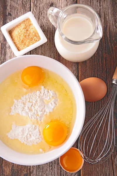 Ingrediënten voor het bakken, top weergave — Stockfoto