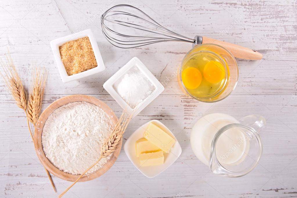 ingredients for baking, top view