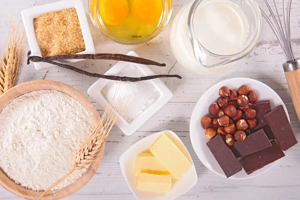 Zutaten für Schokoladenkuchen — Stockfoto