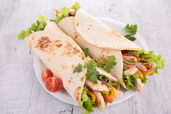 Tortilla wraps on plate — Stock Photo, Image
