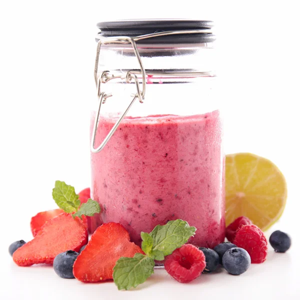 Mixed Berry smoothie in jar — Stock Photo, Image