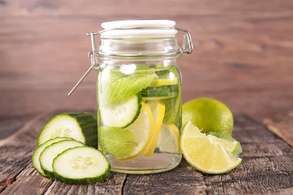 Detox water in glass jar — Stock Photo, Image