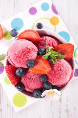 Böğürtlenli dondurma.