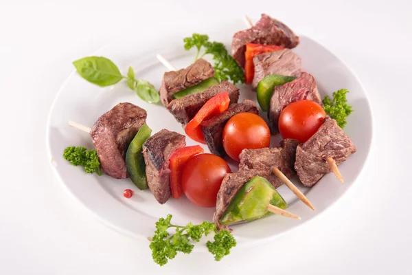 Carne grelhada com tomate cereja — Fotografia de Stock