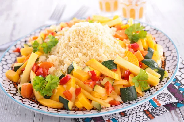 Couscous with vegetables, asian food — Stock Photo, Image