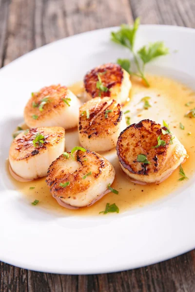 Fried scallop, seafood — Stock Photo, Image