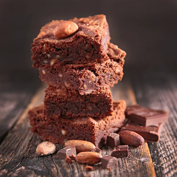 Brownie czekoladowe ciasto — Zdjęcie stockowe