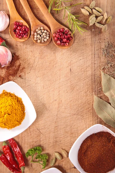 Different type spices and herbs — Stock Photo, Image