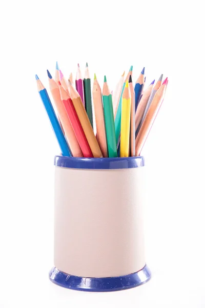 Colored pencils on white — Stock Photo, Image