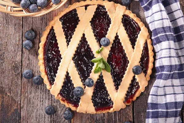 Zelfgemaakte blueberry tart — Stockfoto