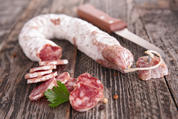 sliced smoked salami