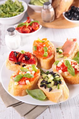 Bruschetta, kanepe, meze