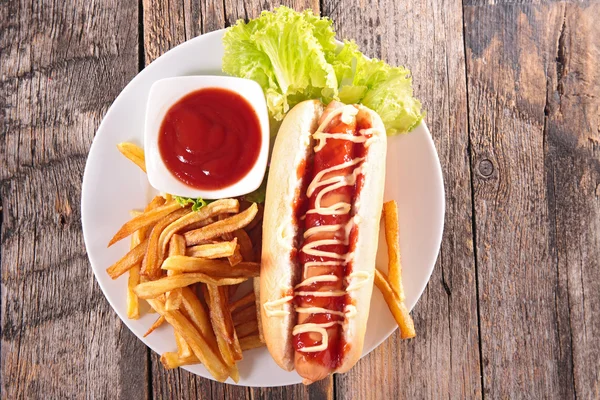 Hot dog, gıda hızlı — Stok fotoğraf