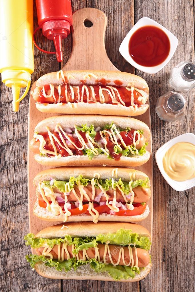 Hot dogs, fast food Stock Photo by ©studioM 79208162