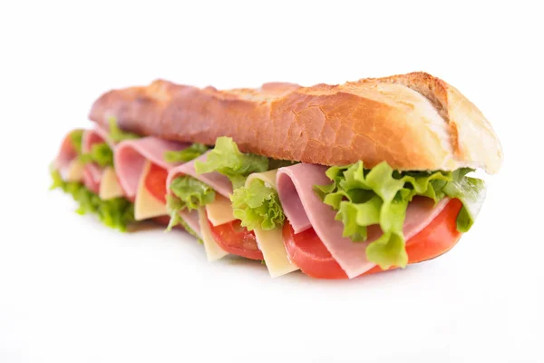 Sandwich with ham, cheese, tomatoes — Stock Photo, Image