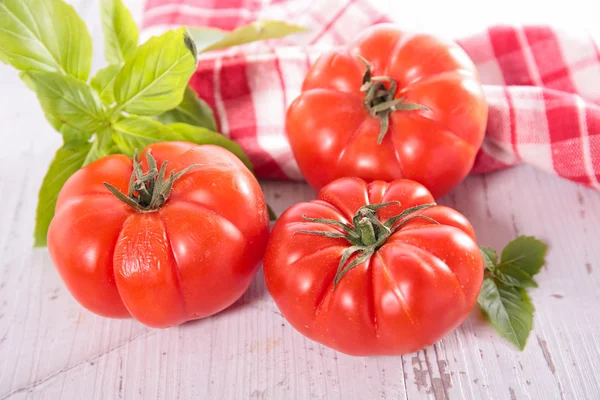 Verse rode tomaten en basilicum — Stockfoto
