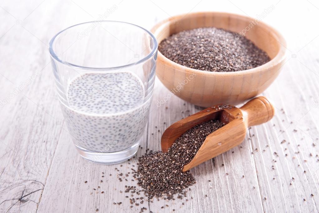 chia seeds with milk