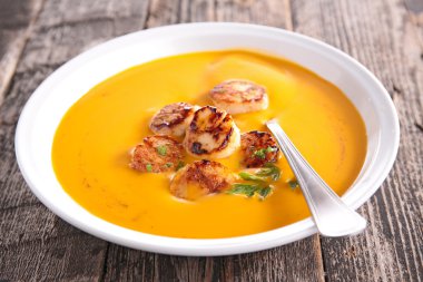 çorba, tarak, deniz ürünleri