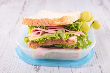 Okul Öğle Yemeği kutusu sandviç ile