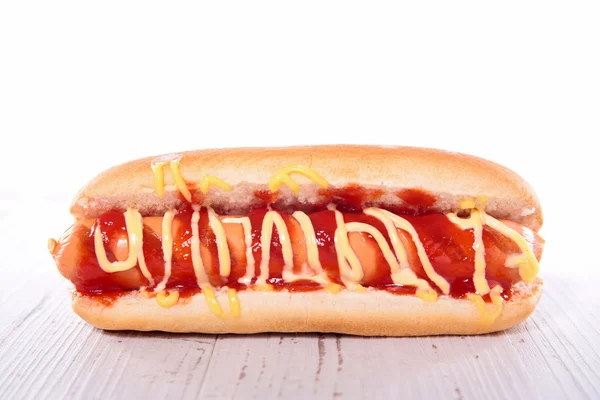 Panino con hot dog — Foto Stock