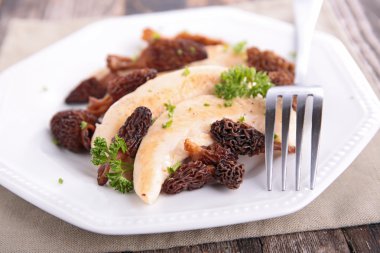 chicken and morel mushrooms