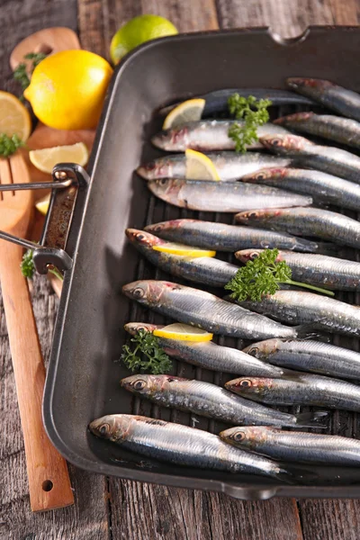 Pequenos peixes, anchovas — Fotografia de Stock