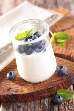 yoğurt ve yaban mersini tatlı