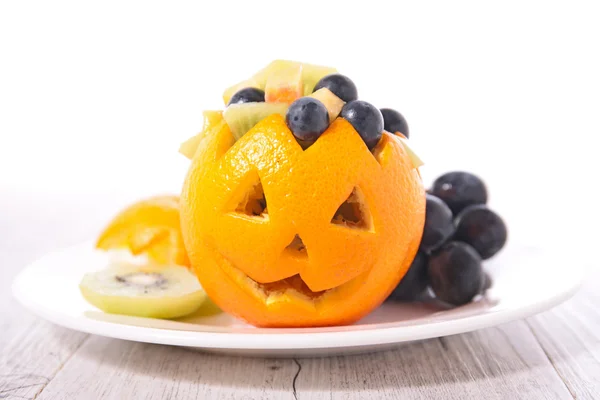 Salada de fruto de Halloween — Fotografia de Stock