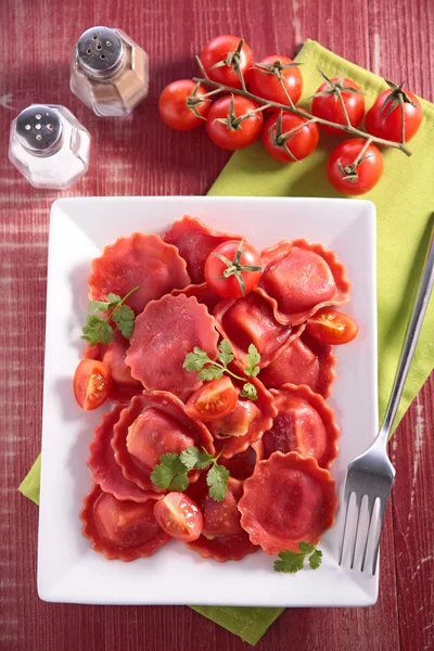 Red pasta with parsley — Stock Photo, Image