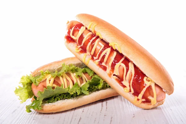 Hot dog två smörgåsar — Stockfoto