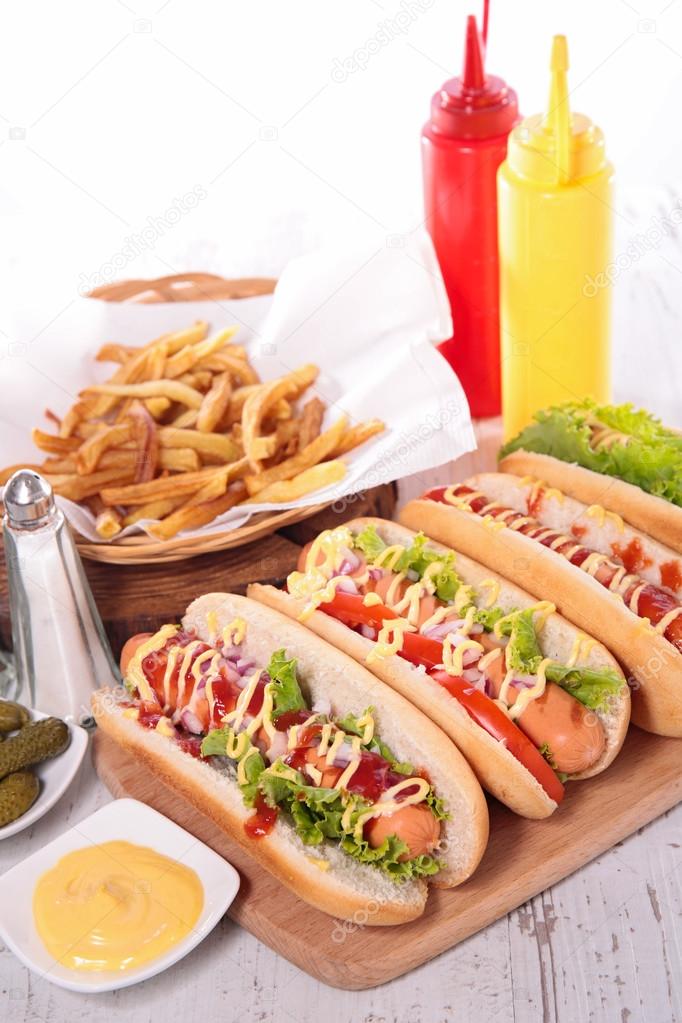 Hot dogs with french fries