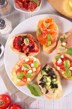 çeşitli bruschetta meze