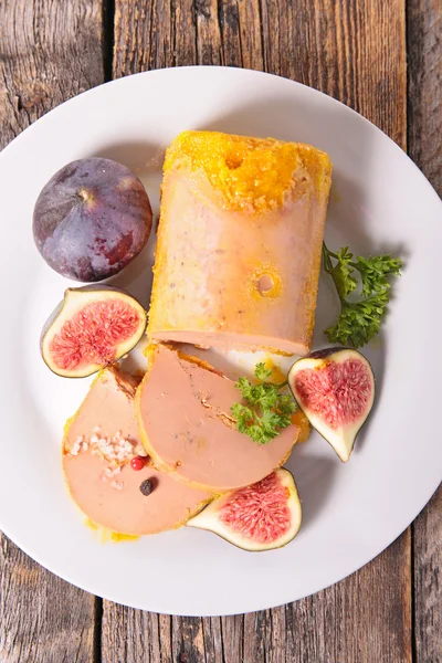 Foie gras with figs — Stock Photo, Image