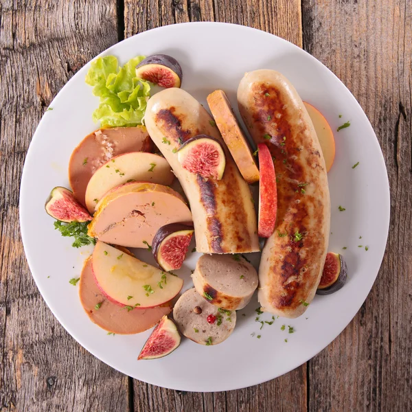 Salchichas blancas con foie gras —  Fotos de Stock