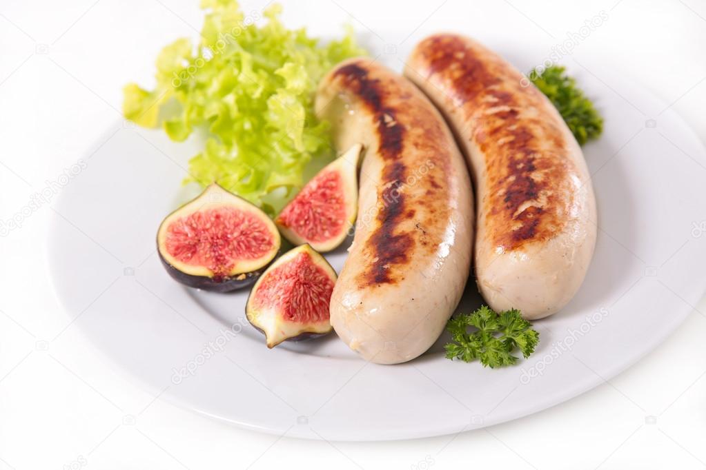 grilled bavarian sausages