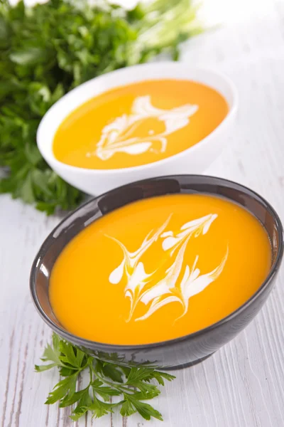 奶油南瓜汤的碗 — 图库照片