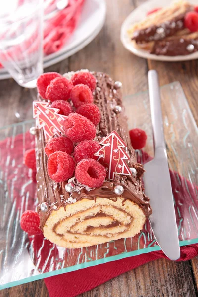 Weihnachtsbaum-Log — Stockfoto