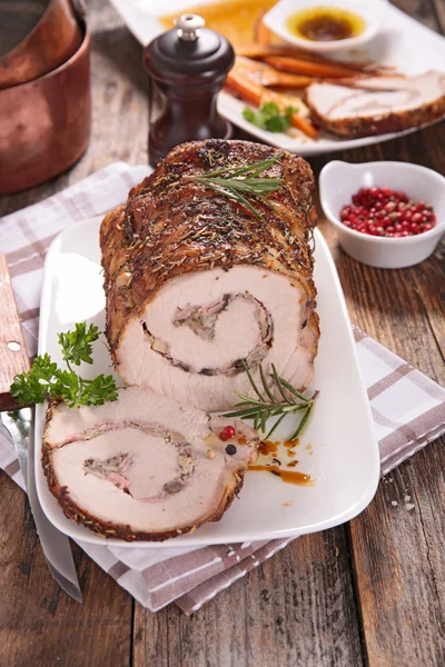 Meat roulade for Christmas — Stok fotoğraf