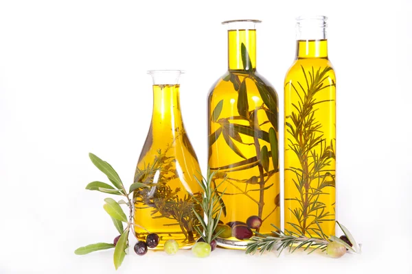 Olive oil bottles — Stock Photo, Image