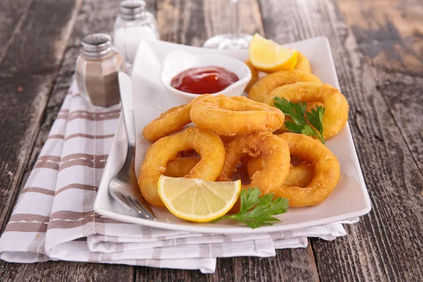 Calamares fritos, mariscos —  Fotos de Stock