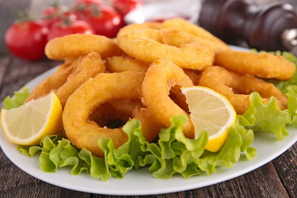 Lula frita, frutos do mar — Fotografia de Stock