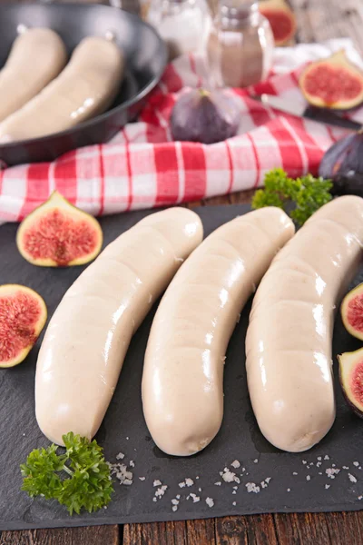 Boudin blanc sausages — Stock Photo, Image