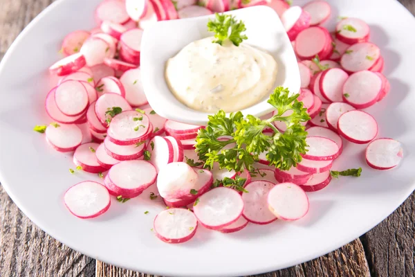 Radish salad with cream — Stock Photo, Image