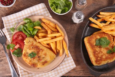 cordon bleu ve patates kızartması