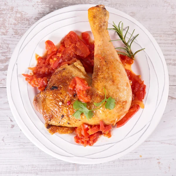 Paprika und Tomaten-Hühnereintopf — Stockfoto