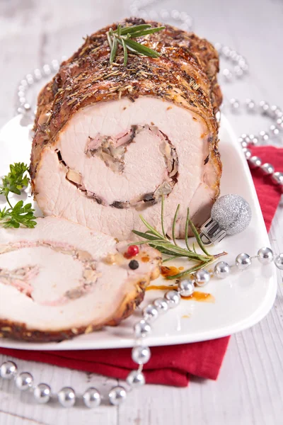 Carne enrolada com legumes — Fotografia de Stock