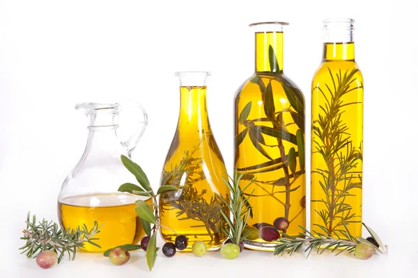 Olio d'oliva assortito in bottiglia — Foto Stock