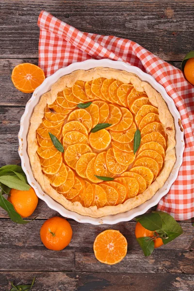 Domowe cytrusowych tarta z owocami — Zdjęcie stockowe