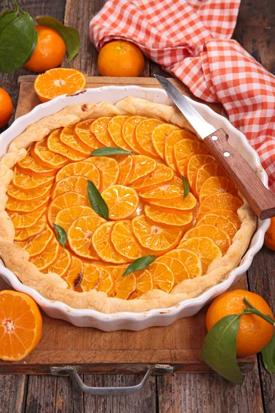 Homemade citrus tart with fruits — Stock Photo, Image