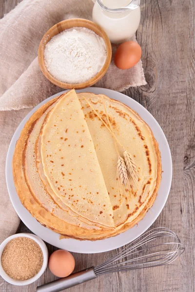 Crepe, pancakes with ingredients — Stock Photo, Image